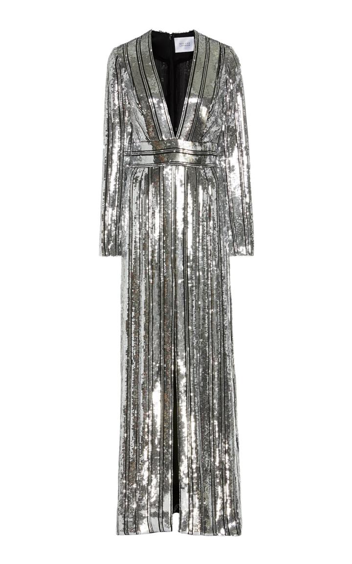 Galvan Stardust Sequined Chiffon Gown