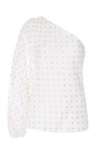 Markarian Exclusive Embroidered One-shoulder Cotton Top