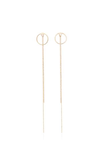 Shahla Karimi Trillion 14k Gold Diamond Hoop Dangle Earrings