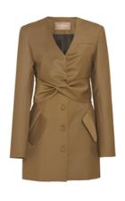 Matriel Tie-detailed Wool-blend Blazer Dress