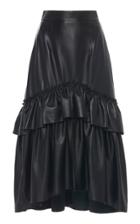 Moda Operandi Dundas Ruffled Leather Midi Skirt Size: 38