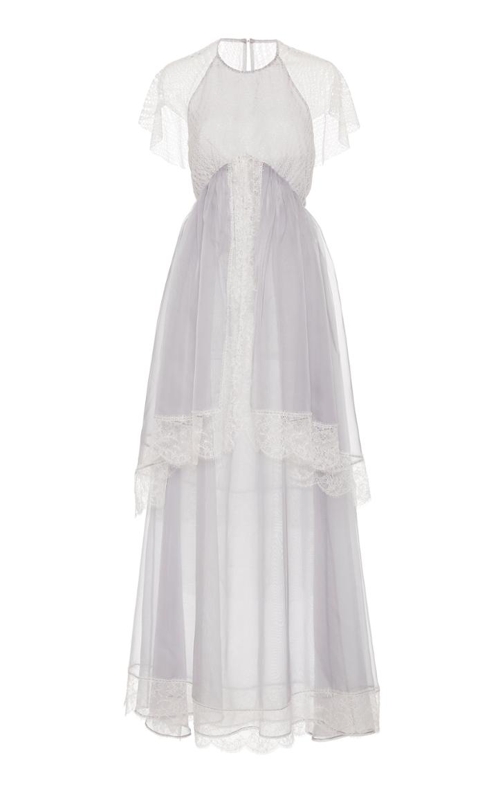 Moda Operandi Hiraeth Embellished Tiered Organza Gown Size: 2
