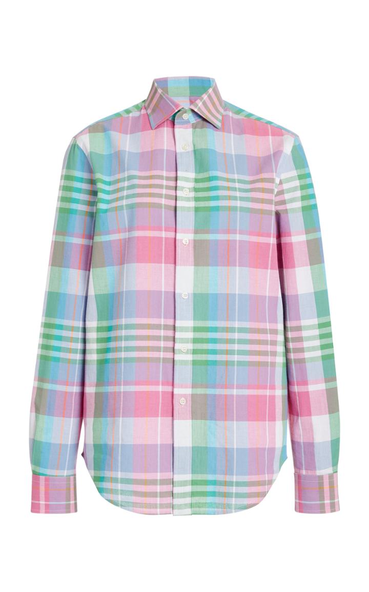 Ralph Lauren Hannah Plaid Cotton And Silk-blend Shirt