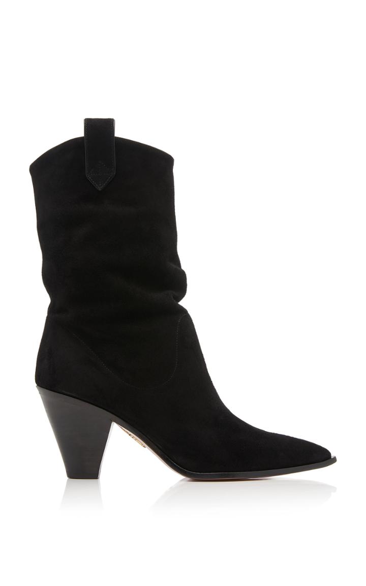 Aquazzura Boogie Cowboy Suede Ankle Boots Size: 42