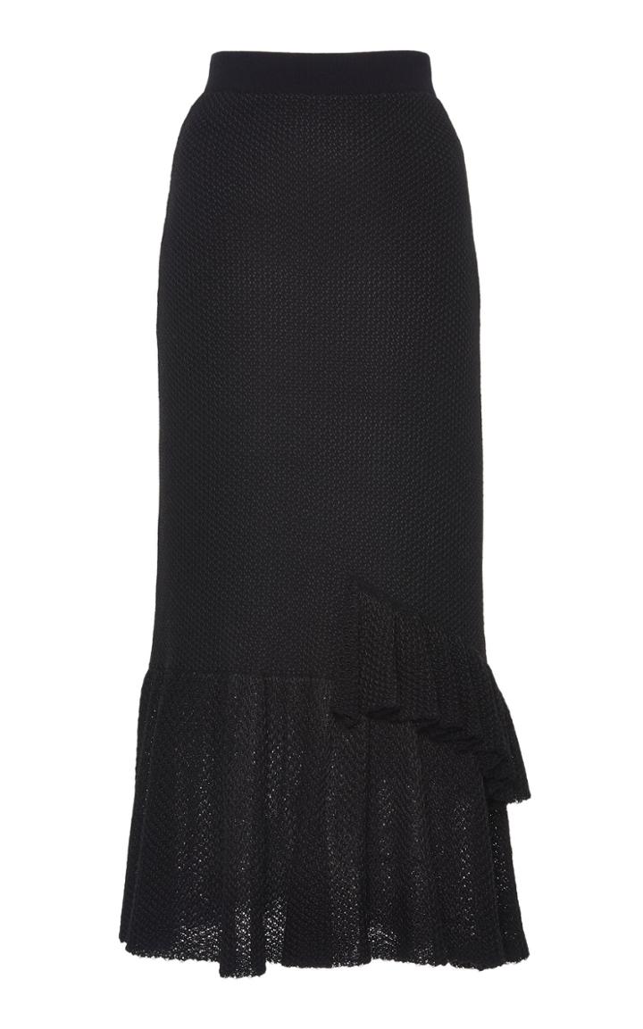 Victoria Beckham Knit Frill Hem Skirt