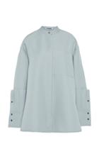 Jil Sander Gloria Collarless Cady Shirt