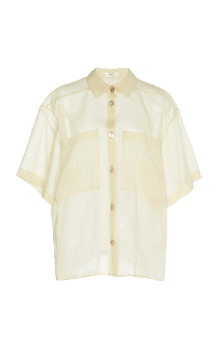 Moda Operandi Eron Linda Sheer Short Sleeved Shirt Size: 32