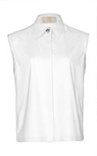 Sara Battaglia Cotton-blend Sleeveless Button-down