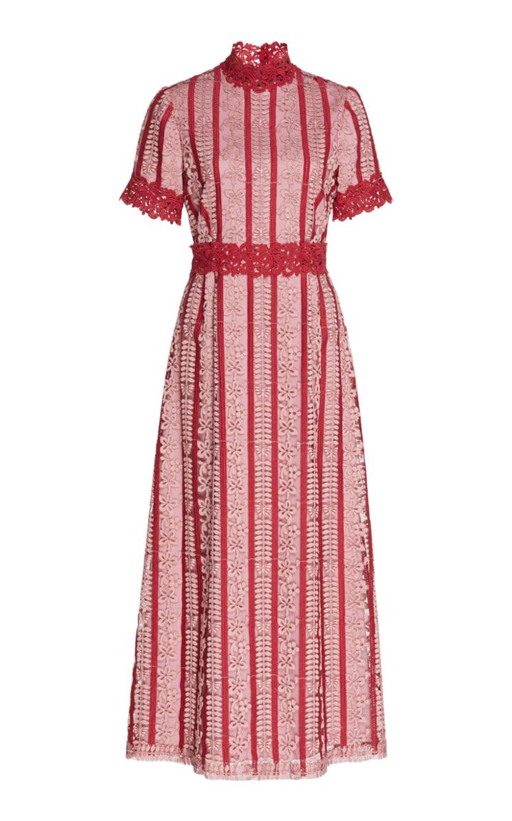 Luisa Beccaria Macrame Embroidered Dress