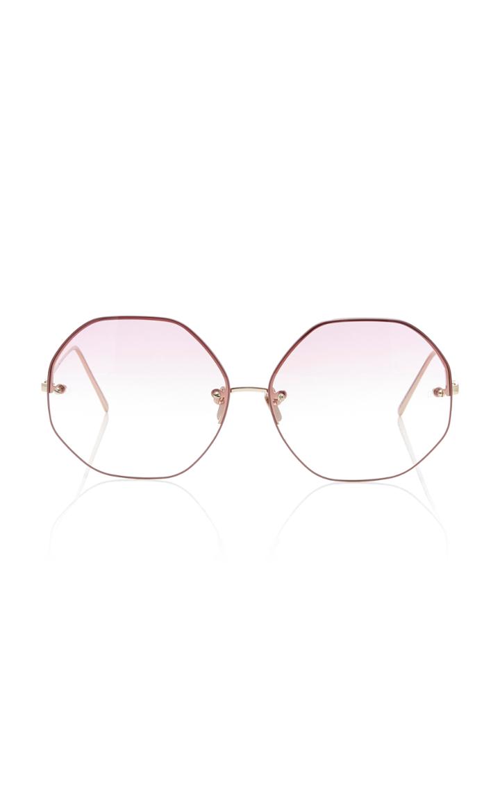 Linda Farrow Oversized Polygon Round-frame Sunglasses