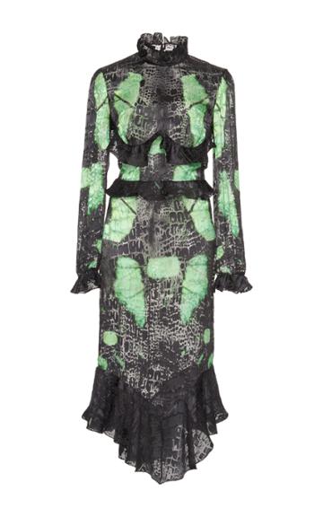 Francesco Scognamiglio Printed Ruffled Dress