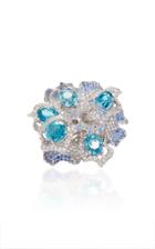 Wendy Yue 18k Gold Sapphire Diamond And Zircon Ring