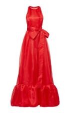 Carolina Herrera Halter Gown With Ruffle Hem