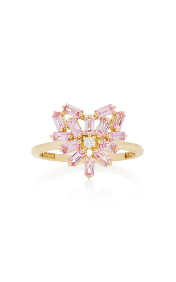 Suzanne Kalan Heart-shaped 18k Gold And Pink Sapphire Ring