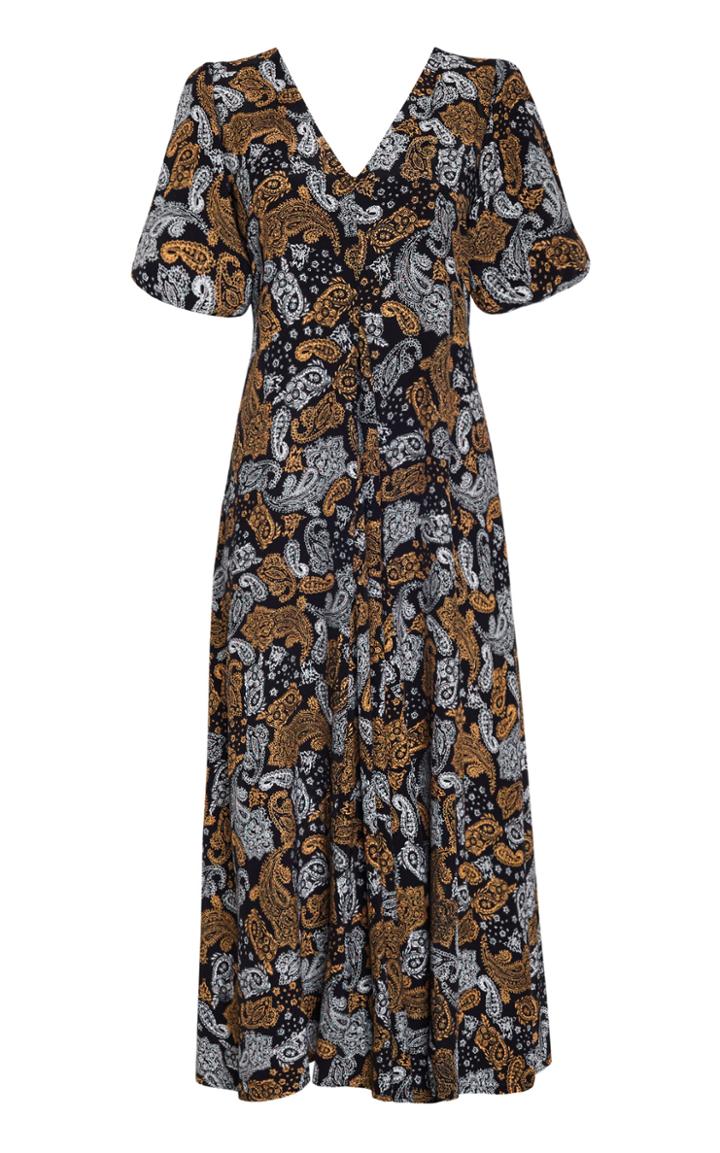 Moda Operandi Faithfull The Brand La Torre Draped Paisley Crepe Midi Dress