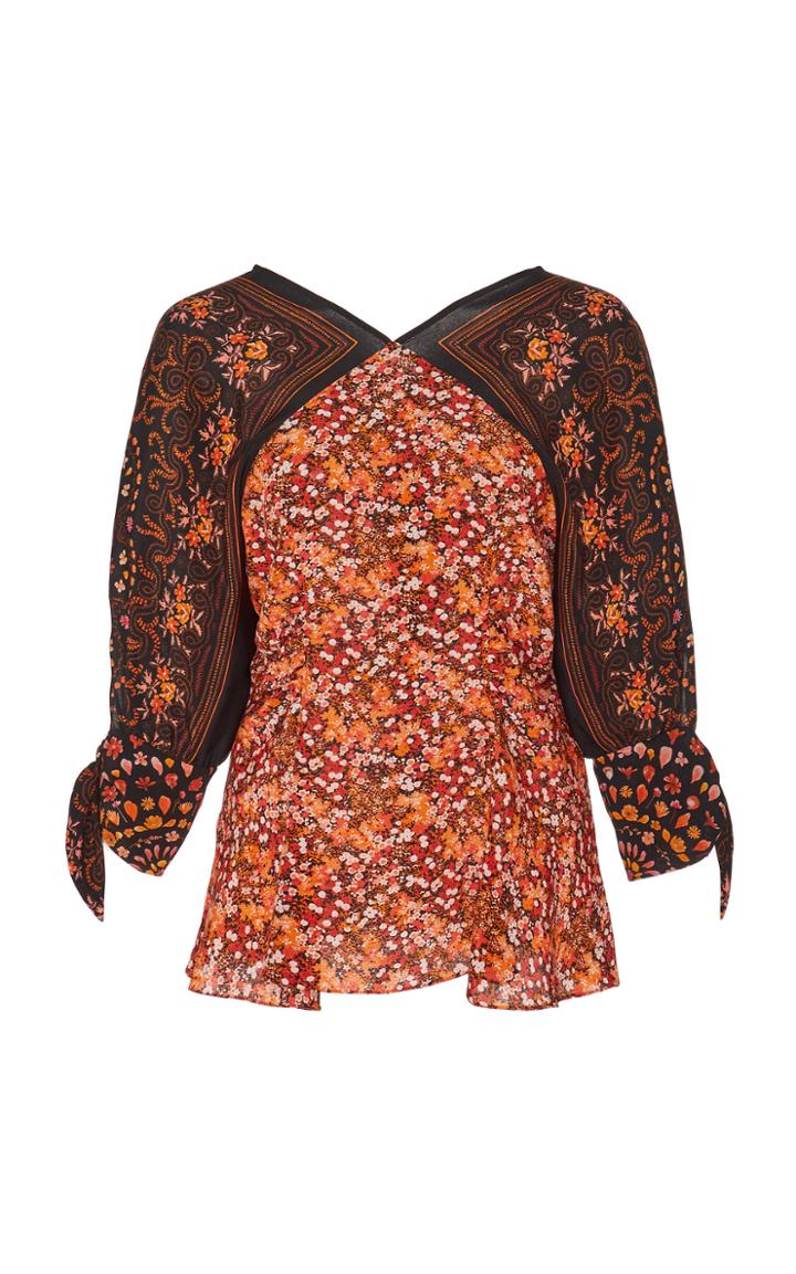Altuzarra Charity Printed Silk Top
