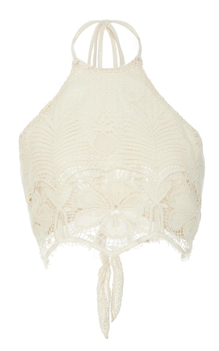 Miguelina Noel Scallop Lace Halter Top