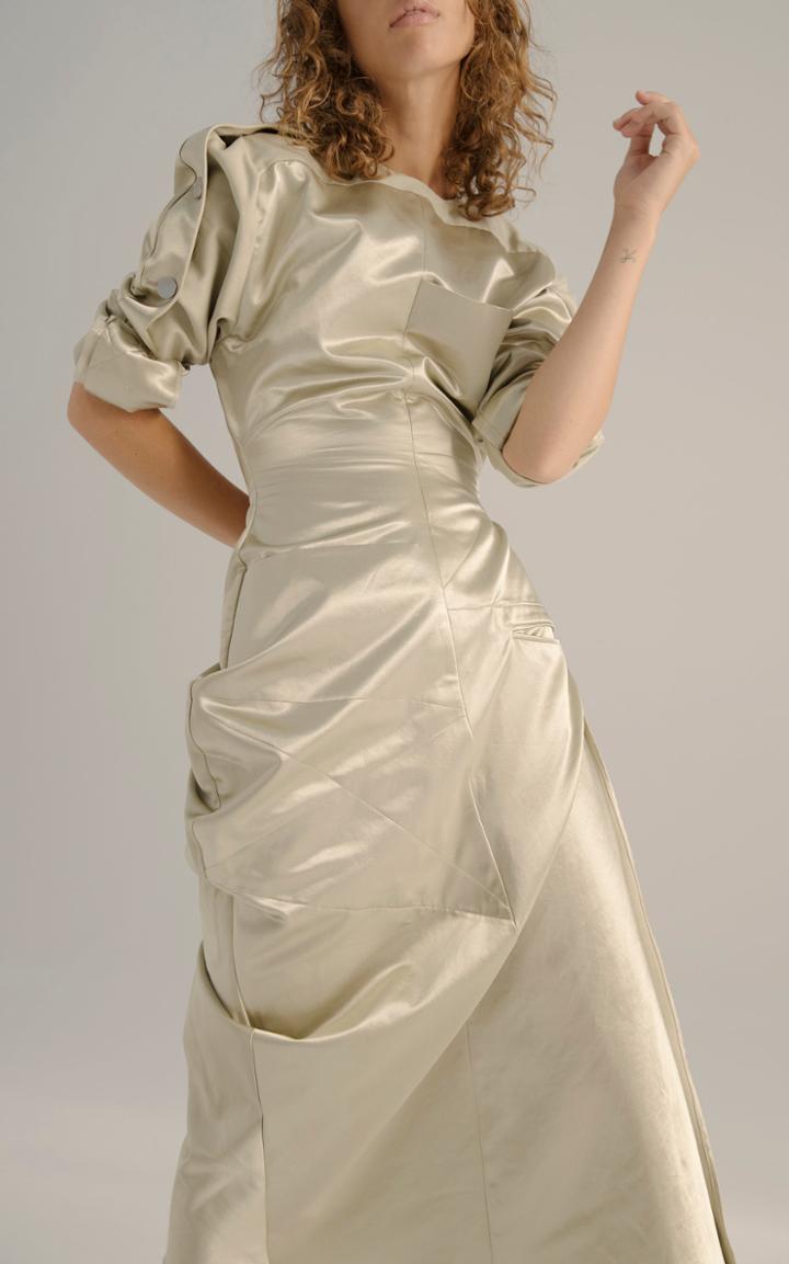 Christopher Esber Modus Long Sleeve Button Up Dress