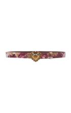 Dolce & Gabbana Faux Pearl-embellished Floral-jacquard Belt