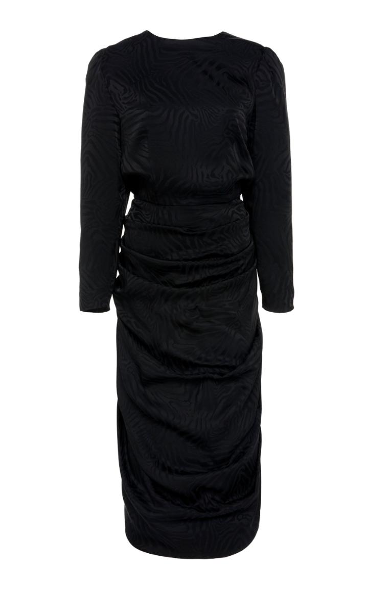 Attico Zebra Jacquard Drape Dress