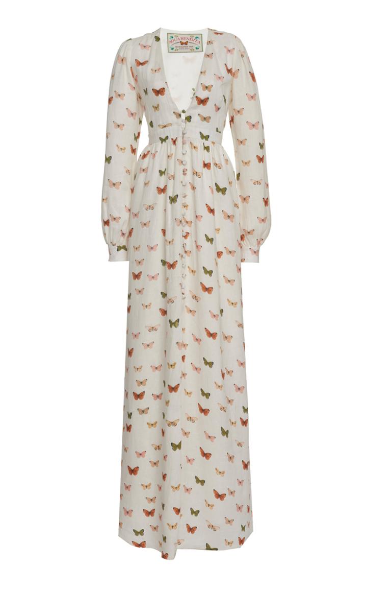 Moda Operandi Agua By Agua Bendita Frambuesa Mariposario Maxi Dress Size: L