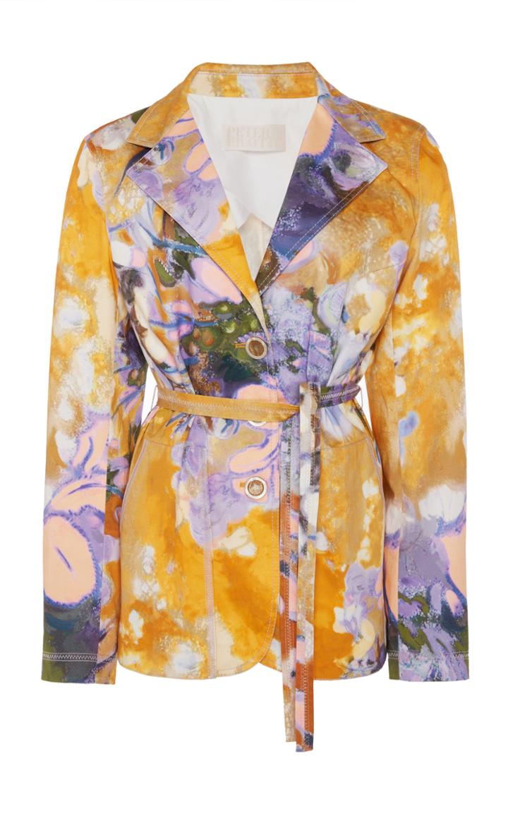 Moda Operandi Peter Pilotto Printed Cotton-blend Blazer Size: 6