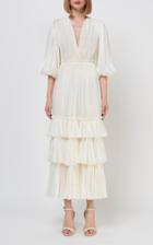Moda Operandi Costarellos Celestina Ruffled Georgette Flounce Dress