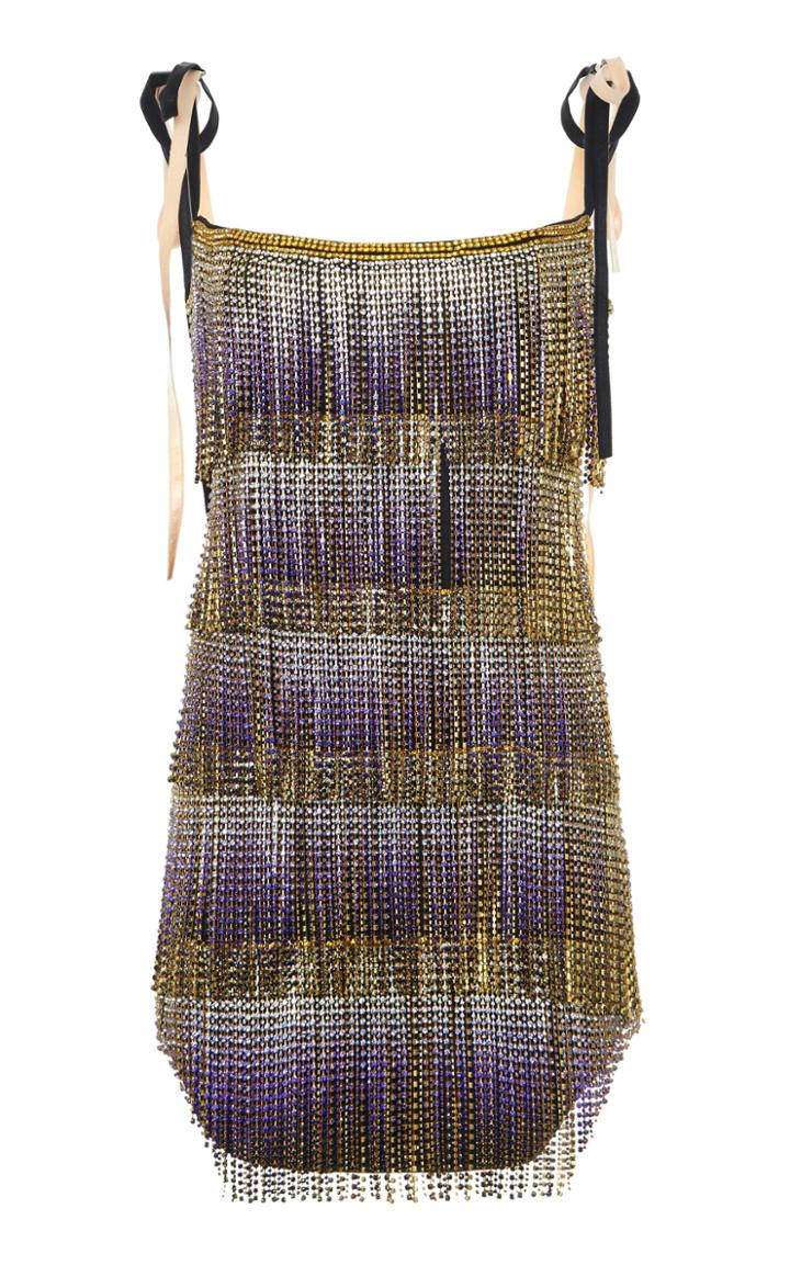 Moda Operandi Attico Crystal-embellished Fringe Mini Dress Size: 38
