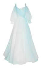 Monique Lhuillier Textured Cloque Organza Off The Shoulder Ball Gown