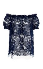 Naeem Khan Off-the-shoulder Embroidered Organza Top