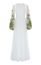Moda Operandi Valentino Embellished Sheer Silk Gown Size: 36