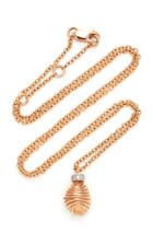 Renna Thread And Shell 18k Rose Gold Diamond Necklace