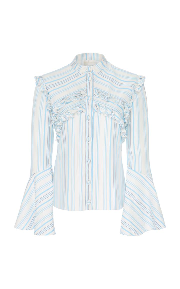 Christian Siriano Striped Ruffle Blouse