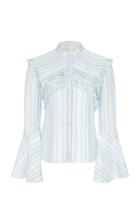 Christian Siriano Striped Ruffle Blouse