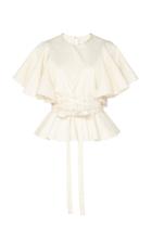 Johanna Ortiz Back To Basics Cotton-blend Wrap Top