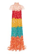Carolina Herrera High-neck Color-blocked Gown