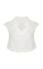 Razan Alazzouni Double Collar Crop Top
