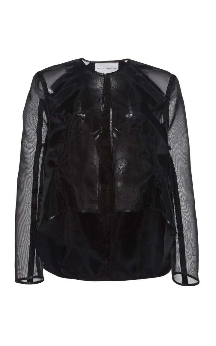 Olivier Theyskens Trinol Sheer-sleeve Organza Jacket