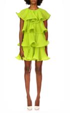 Moda Operandi Amur Breeta Pleated Chiffon Mini Dress