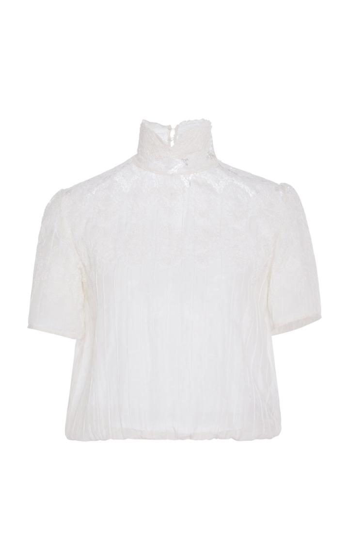 Thierry Colson Sabrina Lace Cotton Silk Blend Blouse