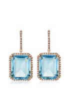 Moda Operandi Shay 18k Rose Gold Light Blue Crystal Portrait Gemstone Earrings