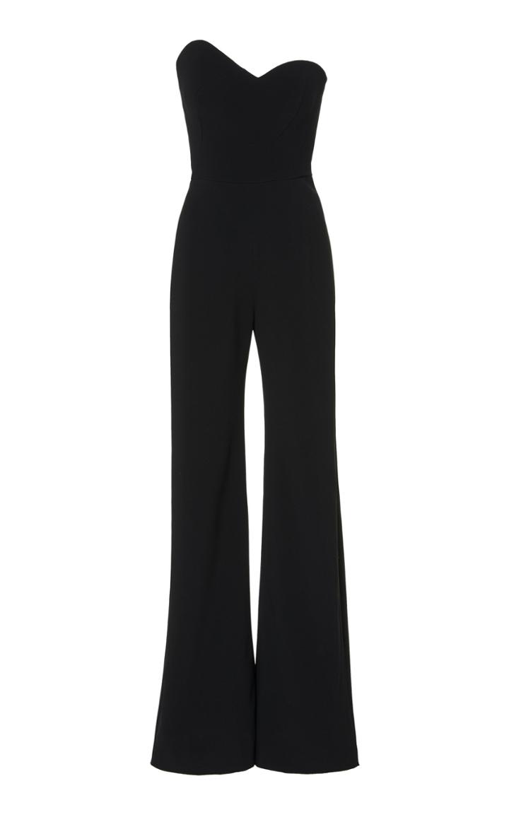 Brandon Maxwell Asymmetric Strapless Crepe Jumpsuit Size: 0