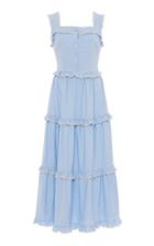 Moda Operandi Luisa Beccaria Tiered Ruffled Linen-blend Dress Size: 38