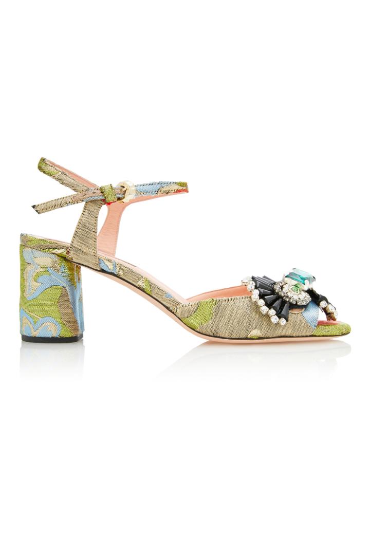 Rochas Brocade Block Heel Sandals