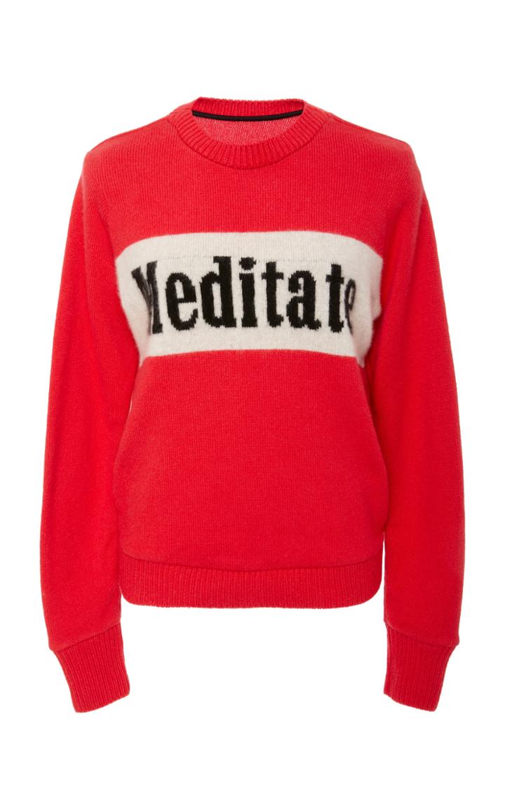 The Elder Statesman M'o Exclusive Meditate Intarsia Sweater