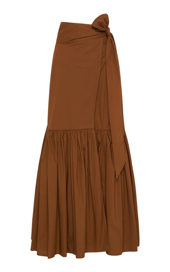 Moda Operandi Bird & Knoll Como Draped Cotton-poplin Skirt