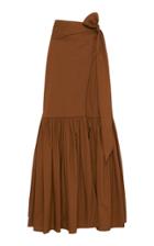 Moda Operandi Bird & Knoll Como Draped Cotton-poplin Skirt