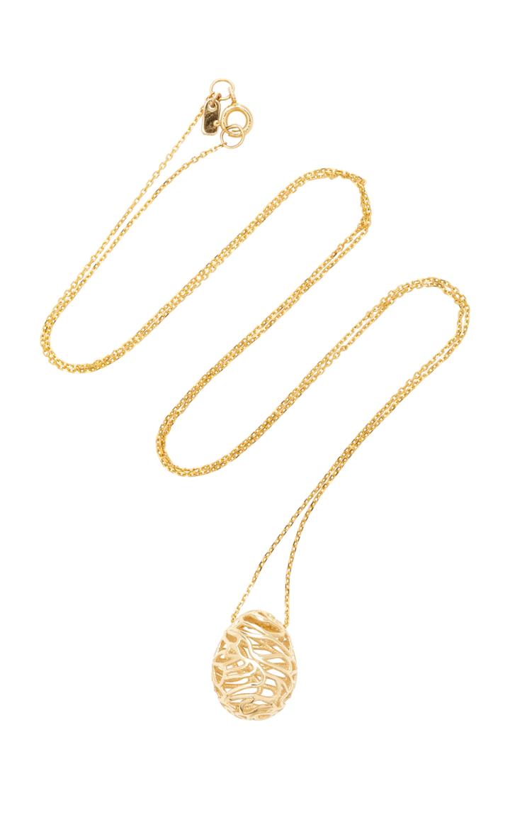 Sarah & Sebastian Scribble 9k Gold Egg Necklace