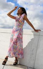 Moda Operandi Rixo Minnie Ruffled Printed Silk Midi Wrap Dress