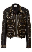 Rodarte Stud Embellished Cargo Leather Jacket